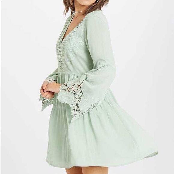 Altar’d State NWT Mint Bell Sleeve Mini Dress - Picture 2 of 2